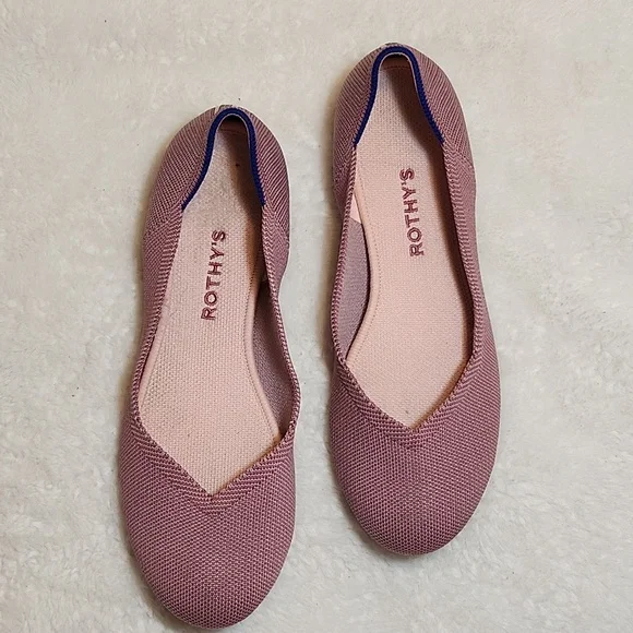 Rothy's The Flat Begonia Pink Knit Fabric Slip On Ballet Flats Bubble Gum Sz 9 - Picture 15 of 16